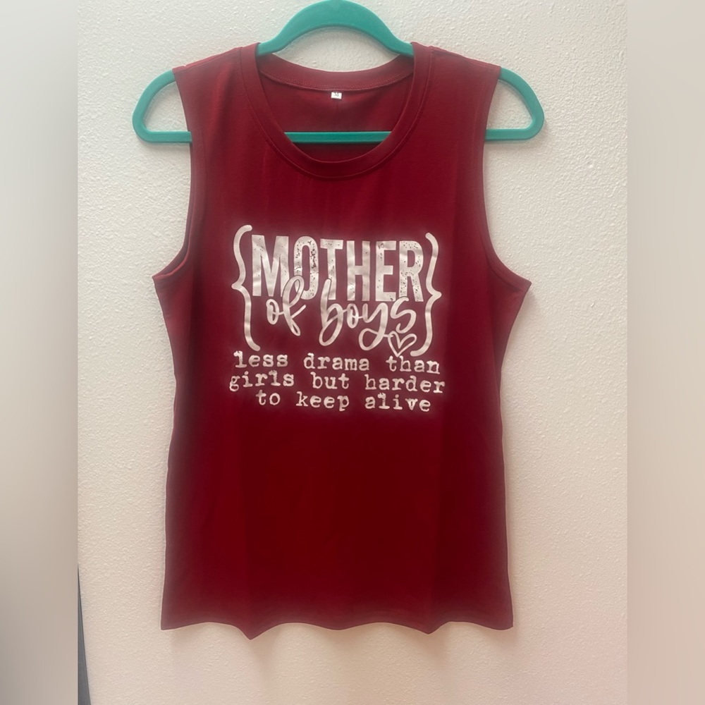 NWOT Womans M Mother of Boys Tank Top